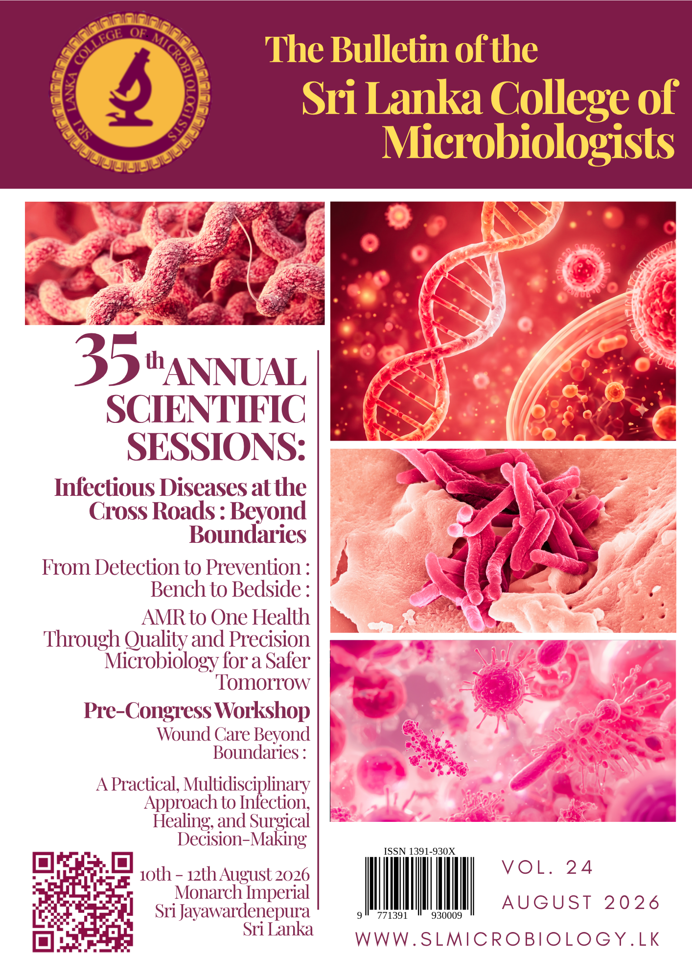 					View Vol. 24 No. 1 (2026): The Bulletin of the Sri Lanka College of Microbiologists - 2026
				